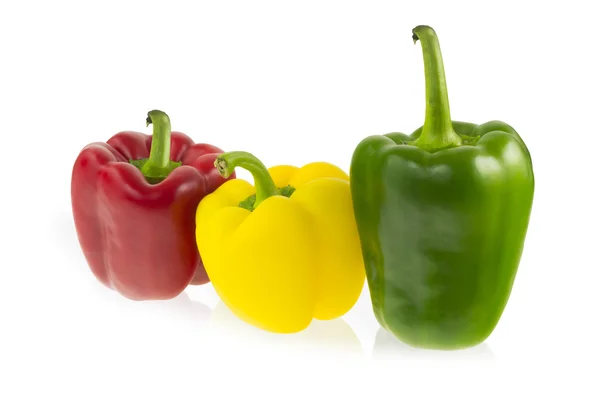 Red, yellow and green peppers — Stock Photo, Image