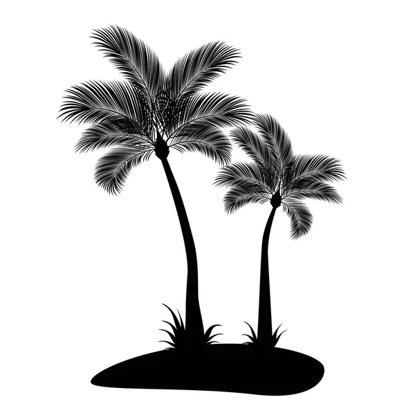 Silhouette of palm trees — Stock Vector