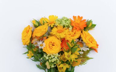 Sonbahar arkaplan buketi düz yatıyordu. Sonbahar zaman kavramı