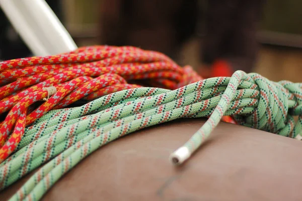 Ropes Rock Climbing Industrial Mountaineering — Stock Photo, Image