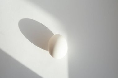 Gölge ile beyaz arka plan üzerinde beyaz yumurta