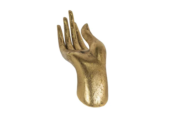 Zlatá ruka izolované — Stock fotografie