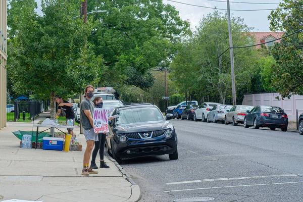 Nuevos Orleans Agosto 2020 Trabajadores Hostelería Huelga Por Salarios Bajos — Foto de Stock