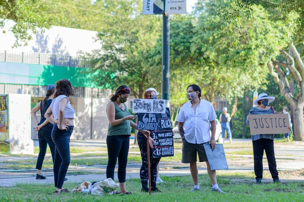 New Orleans Juin 2020 Manifestants Pour Justice Raciale Sur Carrollton — Photo