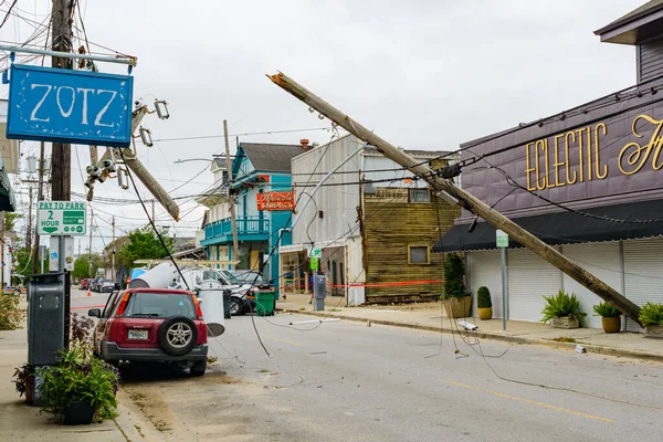 Nieuwe Orleans Oktober 2020 Orkaan Beschadigd Nutsvoorzieningen Met Gevallen Transformatoren — Stockfoto