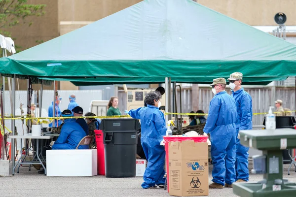 New Orleans Marzo 2020 Pruebas Detección Virus Corona Estacionamiento Del — Foto de Stock