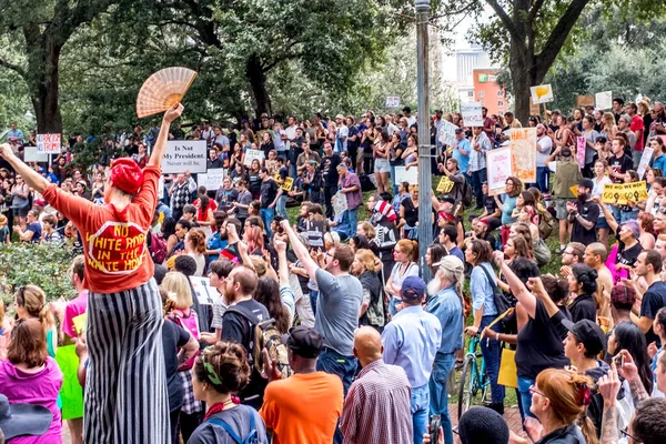 New Orleans Ianuarie 2017 Protestatarii Din Duncan Plaza Demonstrând Alegerile — Fotografie, imagine de stoc