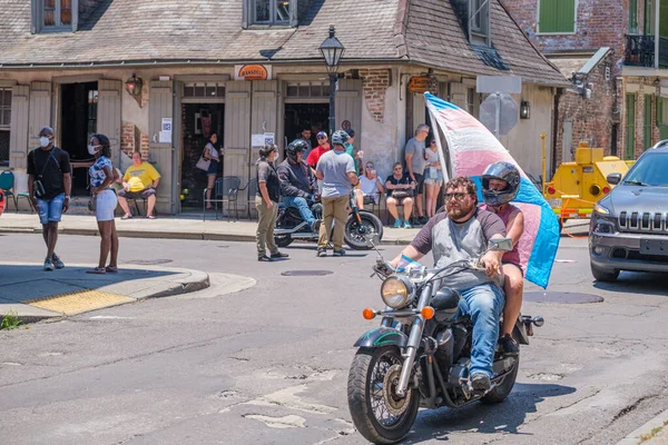 New Orleans Junio 2020 Gente Motocicleta Desfilando Trans Black Lives — Foto de Stock