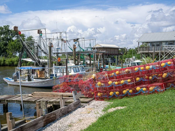 New Orleans Junio 2014 Barcos Pesca Costera Trampas Cangrejo Pantano — Foto de Stock