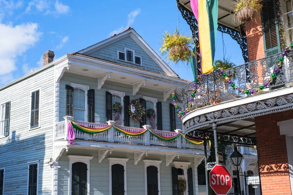 New Orleans Estados Unidos Enero 2021 Casas Decoradas Para Mardi — Foto de Stock