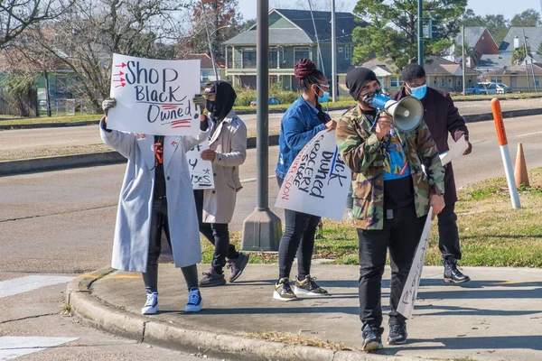 New Orleans Ianuarie 2021 Demonstrații Cer Boicotarea Lanțului Alimentar Lui — Fotografie, imagine de stoc
