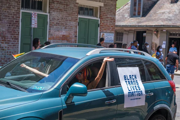 New Orleans Usa Juin 2020 Des Gens Dans Une Voiture — Photo