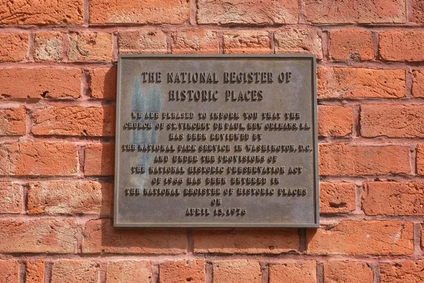 New Orleans Usa September 2020 National Register Historic Places Plaque — 图库照片