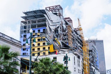 NEW ORLEANS, LA - 19 Mart 2020: Çökmüş Hard Rock Hotel Binası
