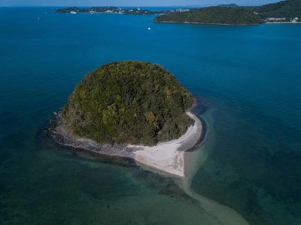 Вид Воздуха Tropical Small Island Looks Head Mushroom White Sand — стоковое фото