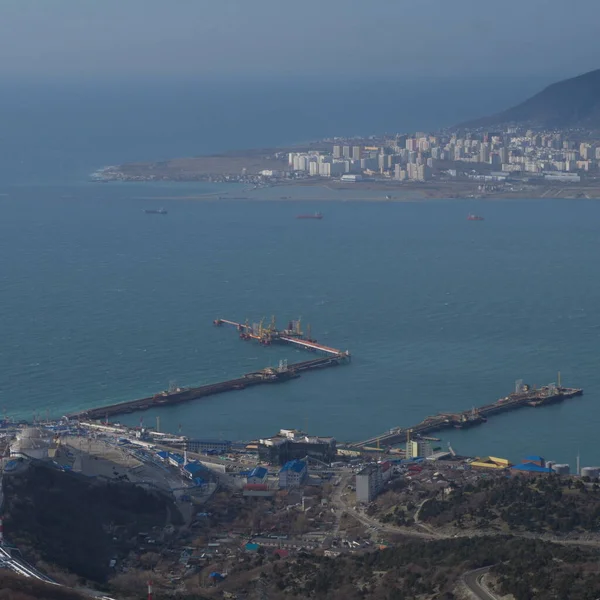 Doca Novorossiysk Inverno — Fotografia de Stock