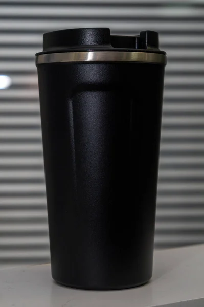 Matte Black Thermocup Automobile — Stok Foto