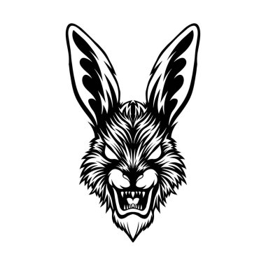 Tavşan başlı maskot logosu çizimi