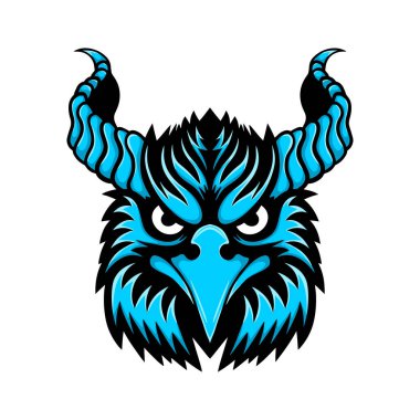 Boynuzlu kartal maskotu logosu.