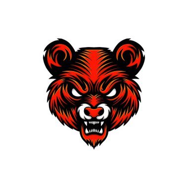 Kızgın kırmızı panda maskotu illüstrasyon logosu