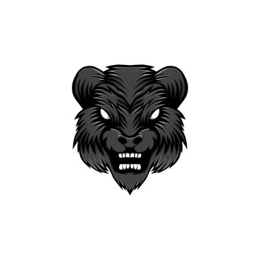 Kızgın bir kobay kafasının maskot logosu.