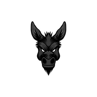 Kızgın eşek kafalı illüstrasyon maskotu logosu