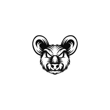 Kızgın koala baş illüstrasyon logosu