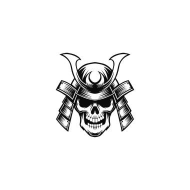 kızgın kafatası samuray çizimi logosu