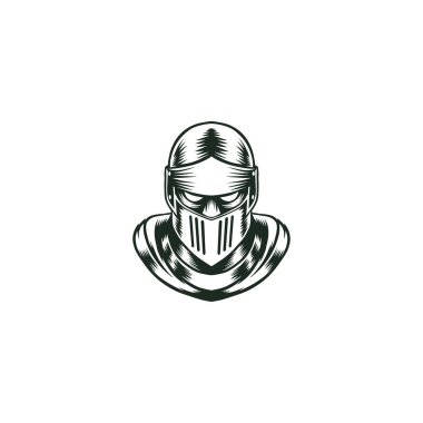 Siyah ve beyaz şövalye logosu