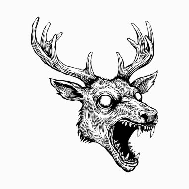 kızgın geyik eli çizilmiş vektör çizimi