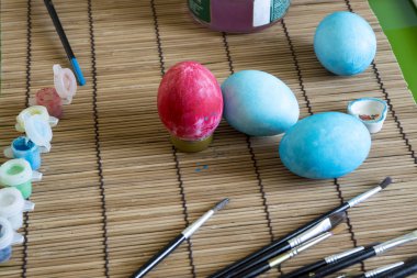 Painted Easter eggs, the painting process