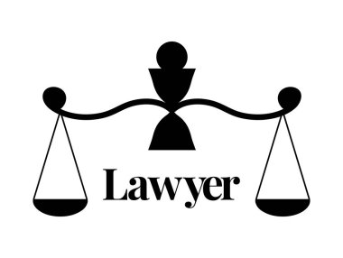 Libra logo. Silhouette of scales. Weights black icon. Isolated element on a white background. Balance, law and justice symbol vector