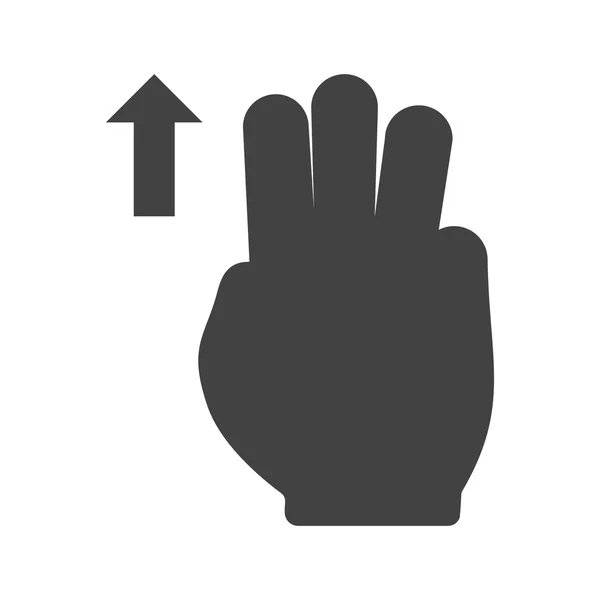 Trois doigts vers le bas — Image vectorielle