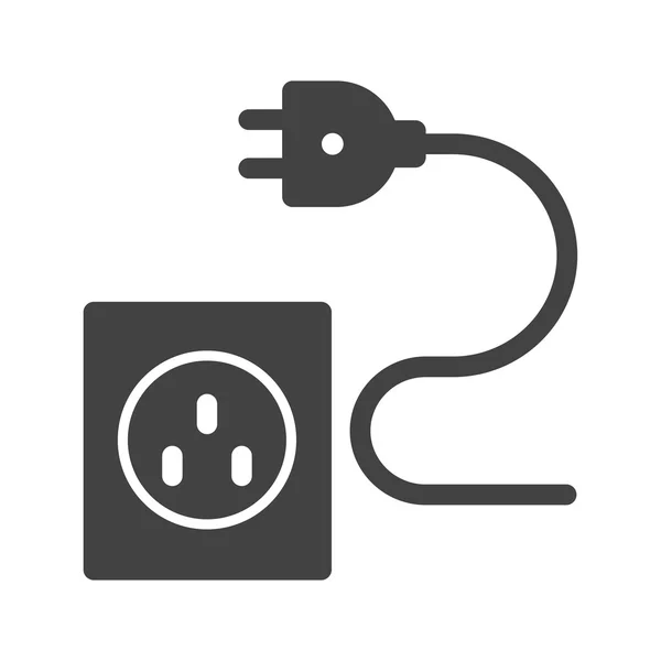 Cable y enchufe — Vector de stock