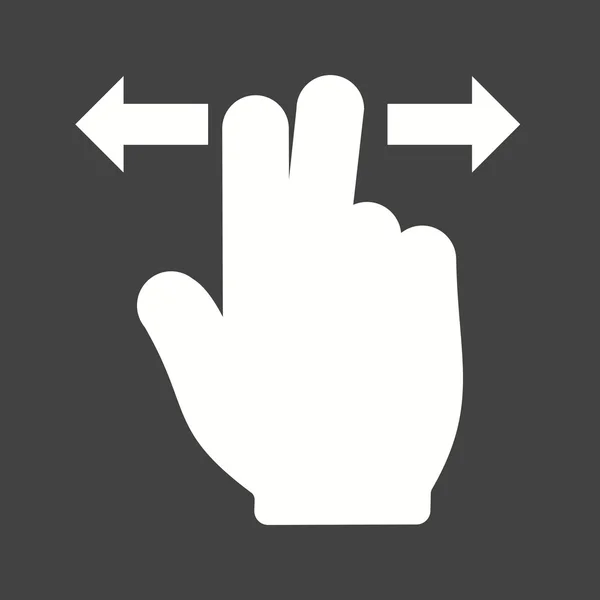 Desplazamiento horizontal de dos dedos — Vector de stock