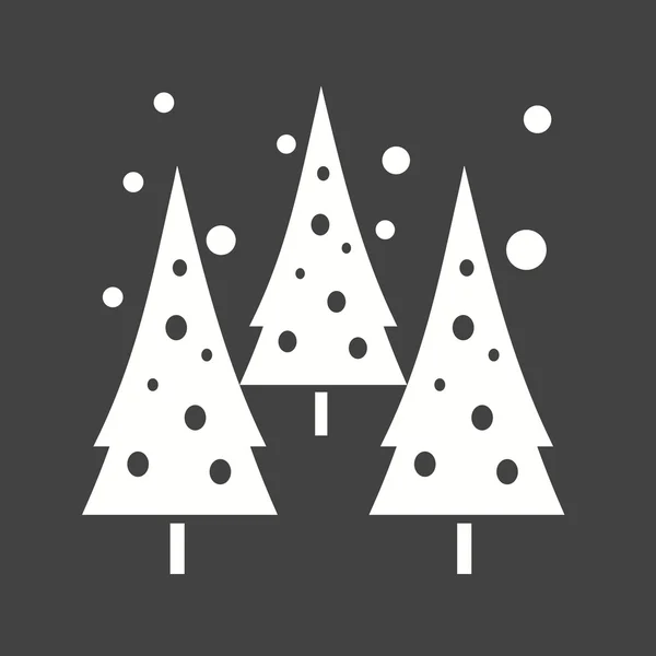 Nieva en los árboles — Vector de stock