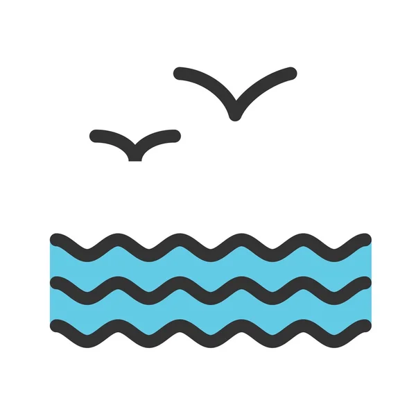 Water and Birds icon — Stock Vector