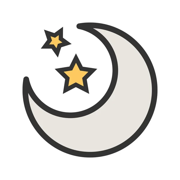 Icono Luna y estrellas — Vector de stock