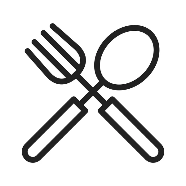 Cucchiaio e icona del coltello — Vettoriale Stock