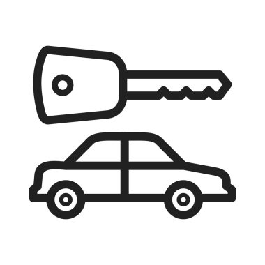 Araba ve anahtar simgesi