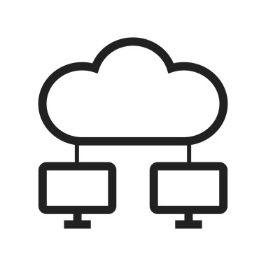 Bulut ve bağlı bilgisayarlar simgesini