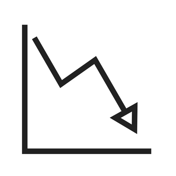 Csökkenő vonal grafikon ikon — Stock Vector