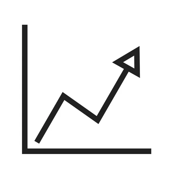 Ícone de gráfico de linha ascendente —  Vetores de Stock