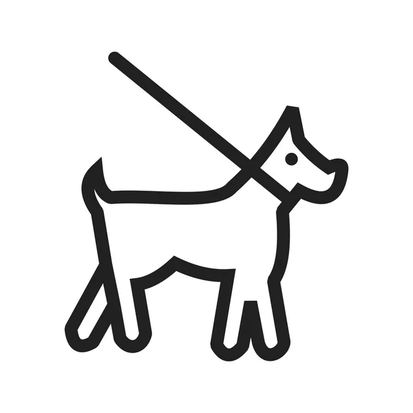 Perro con correa icono — Vector de stock