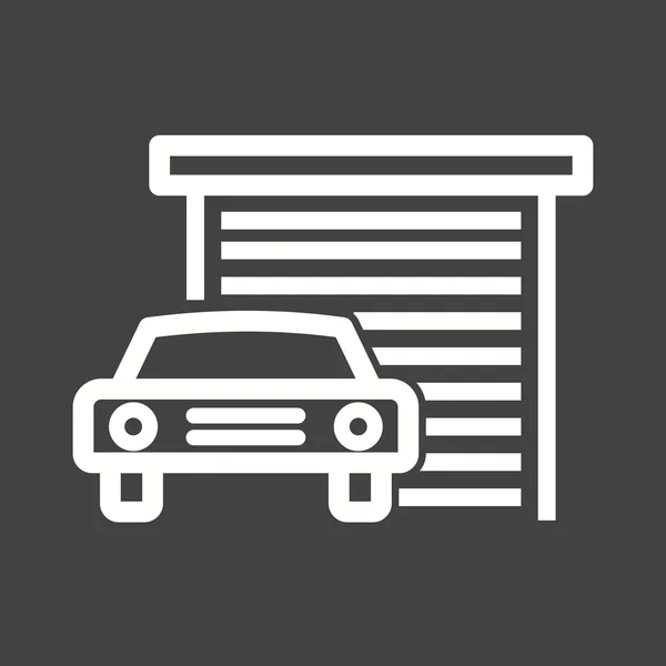 Auto vor Garage — Stockvektor