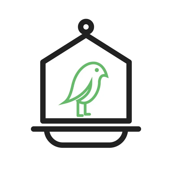 Uccello nella casa degli uccelli — Vettoriale Stock
