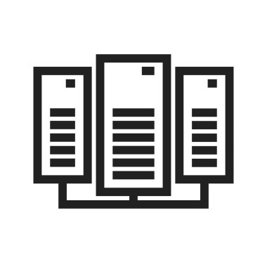 Veri, merkez, ağ, sunucu simgesi resmi. İletişim, bağlantı ve teknoloji için de kullanılabilir. Web uygulamaları, mobil uygulamalar ve yazdırma ortamları için elverişli.