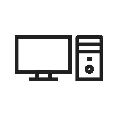 Bilgisayar, masaüstü, sistem, ekran simgesi resmi. İletişim, bağlantı ve teknoloji için de kullanılabilir. Web uygulamaları, mobil uygulamalar ve yazdırma ortamları için elverişli.