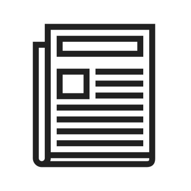 Gazete, haber kağıdı, ağ simgesi resmi. İletişim, bağlantı ve teknoloji için de kullanılabilir. Web uygulamaları, mobil uygulamalar ve yazdırma ortamları için elverişli.