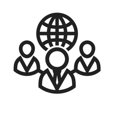 Web istemci sunucusu, istemciler, dünya, web simgesi resmi. İletişim, bağlantı ve teknoloji için de kullanılabilir. Web uygulamaları, mobil uygulamalar ve yazdırma ortamları için elverişli.